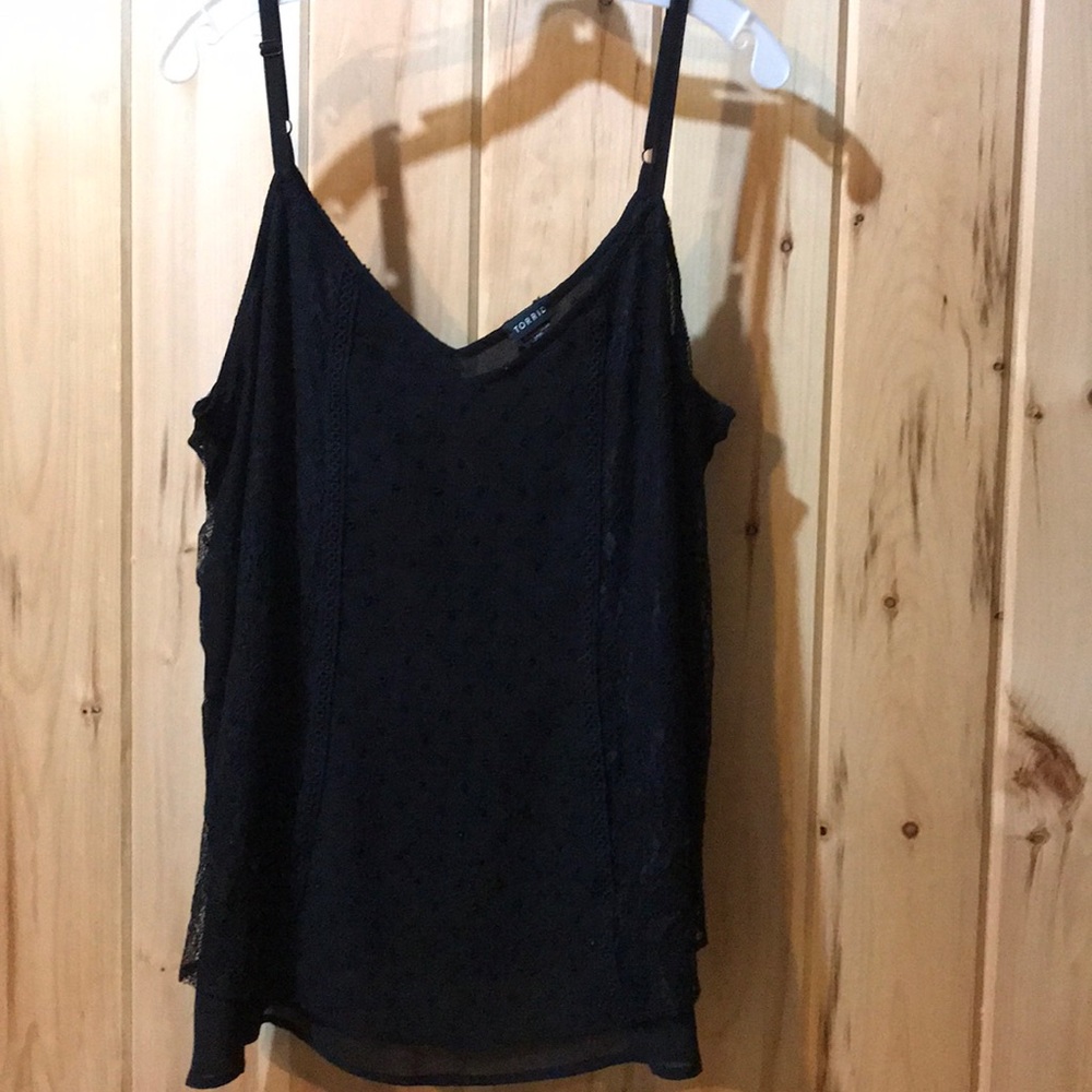Torrid Lace and Sheer Black Tank Top - Size 2